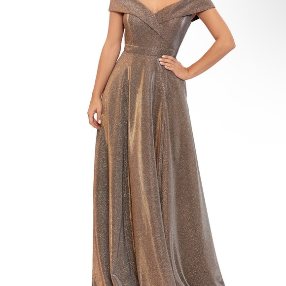 Xscape Glittering Gold Evening Gown - Picture 5 of 8